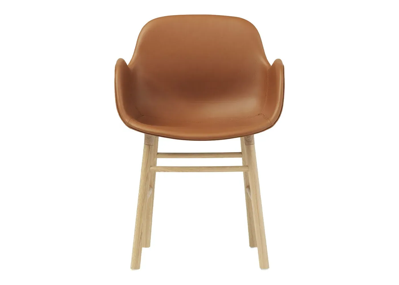 Form Armchair with Oak Legs - Brown, Leather