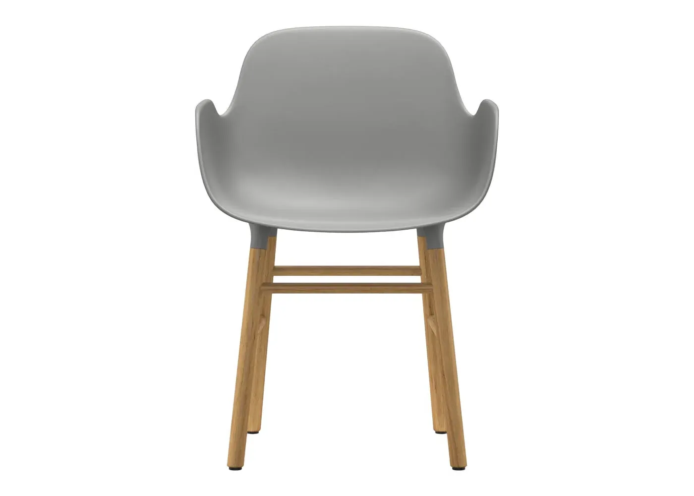Form Armchair with Oak Legs - Grey, Oak