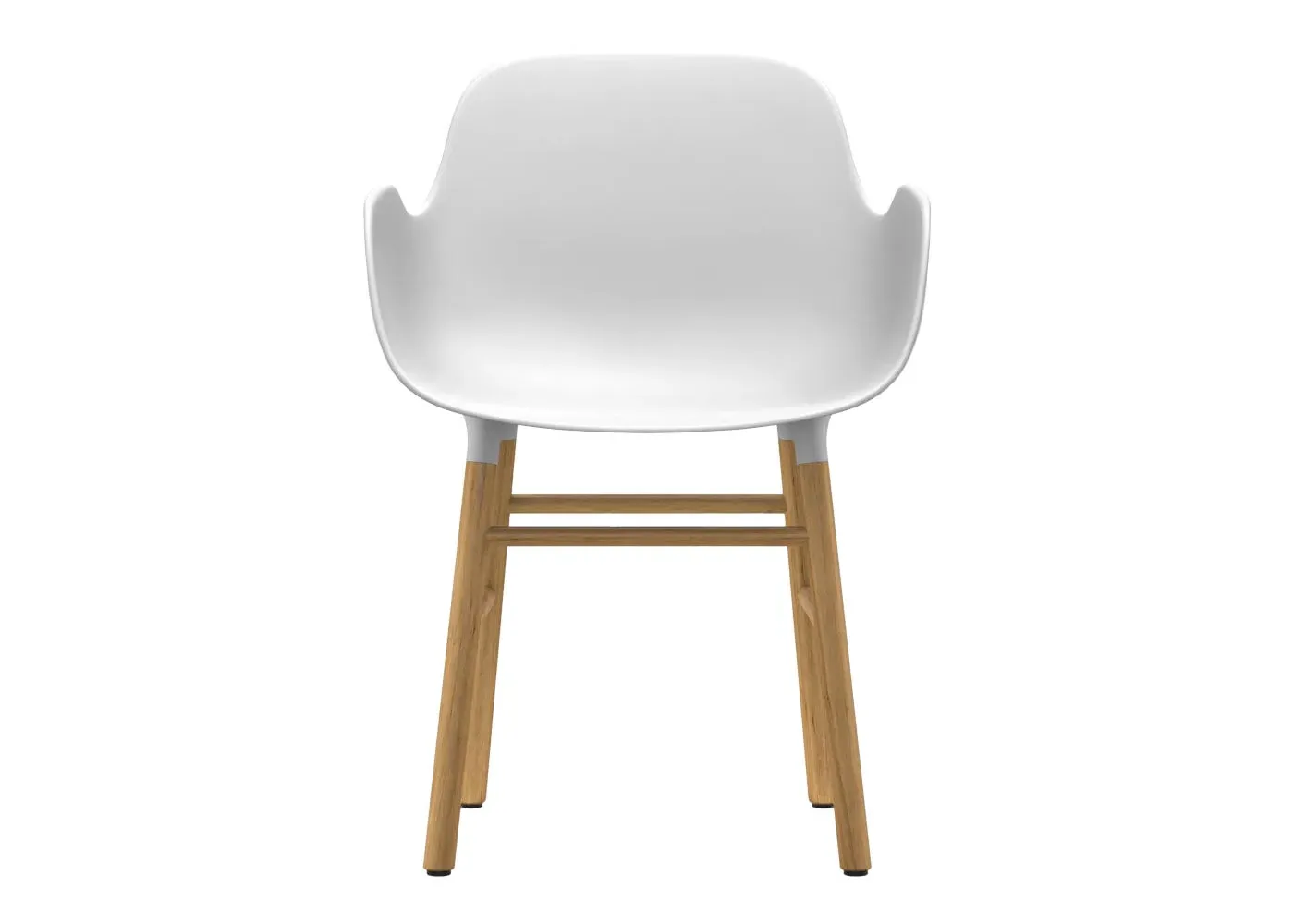 Form Armchair with Oak Legs - White, Oak