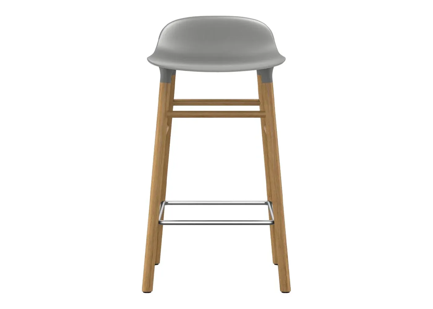 Form Barstool with Oak Legs - Grey, Plastic