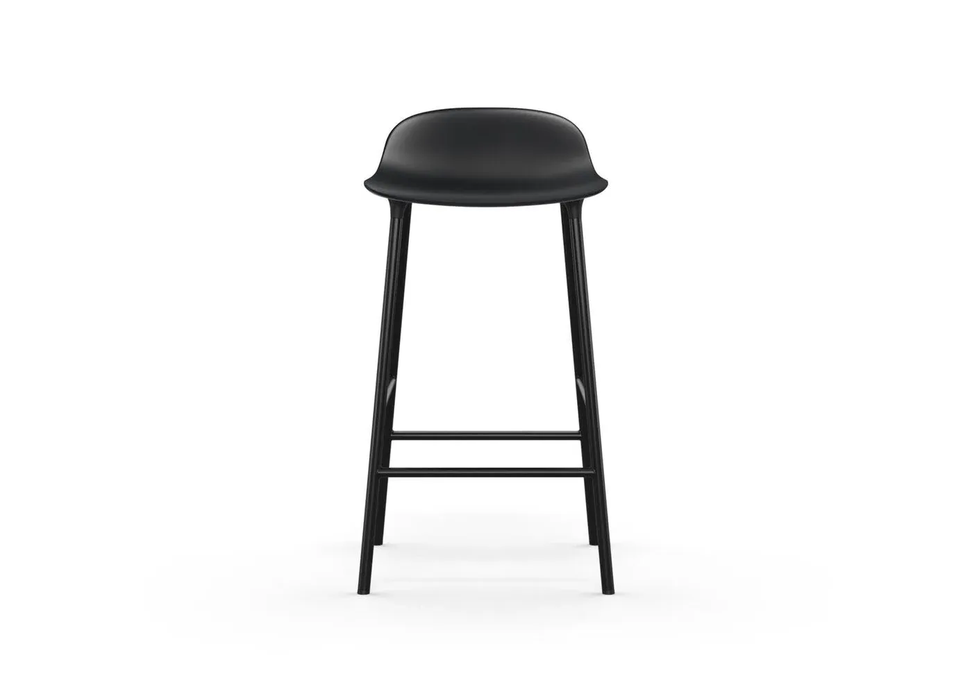 Form Barstool with Steel Legs - Black, Plastic image