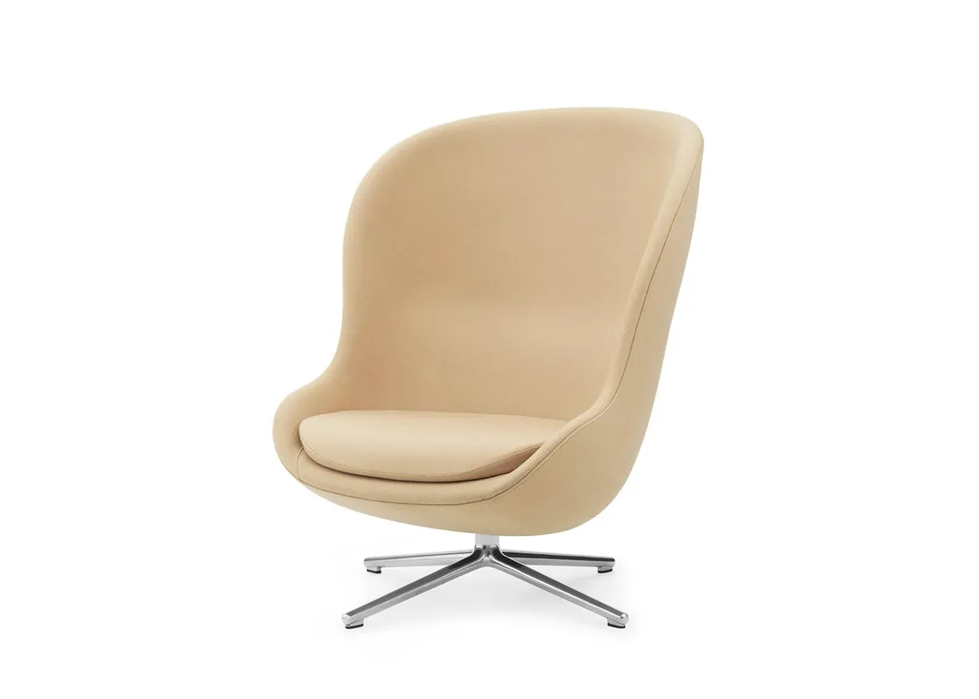 High Back Lounge Chair Swivel - Grey, Fabric image