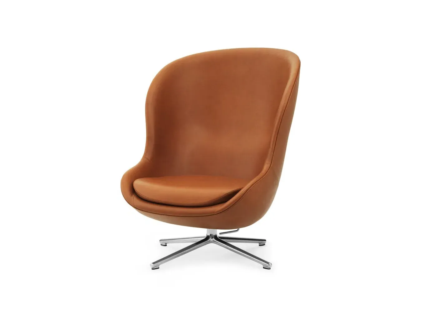 High Back Lounge Chair Swivel Tilt - Brown