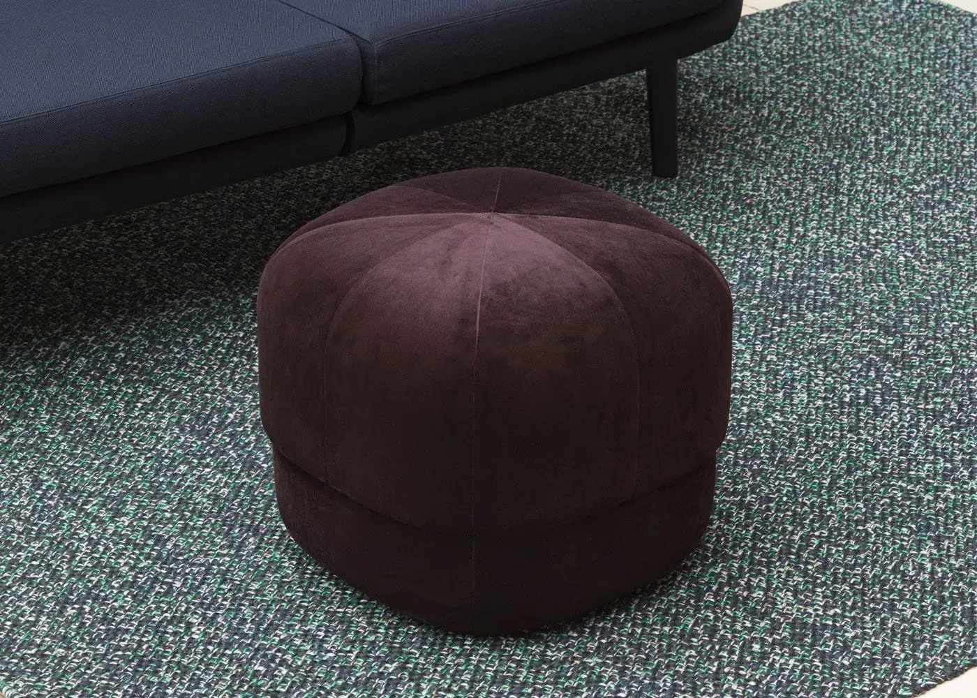 Large Circus Pouf - Coffee, Velour
