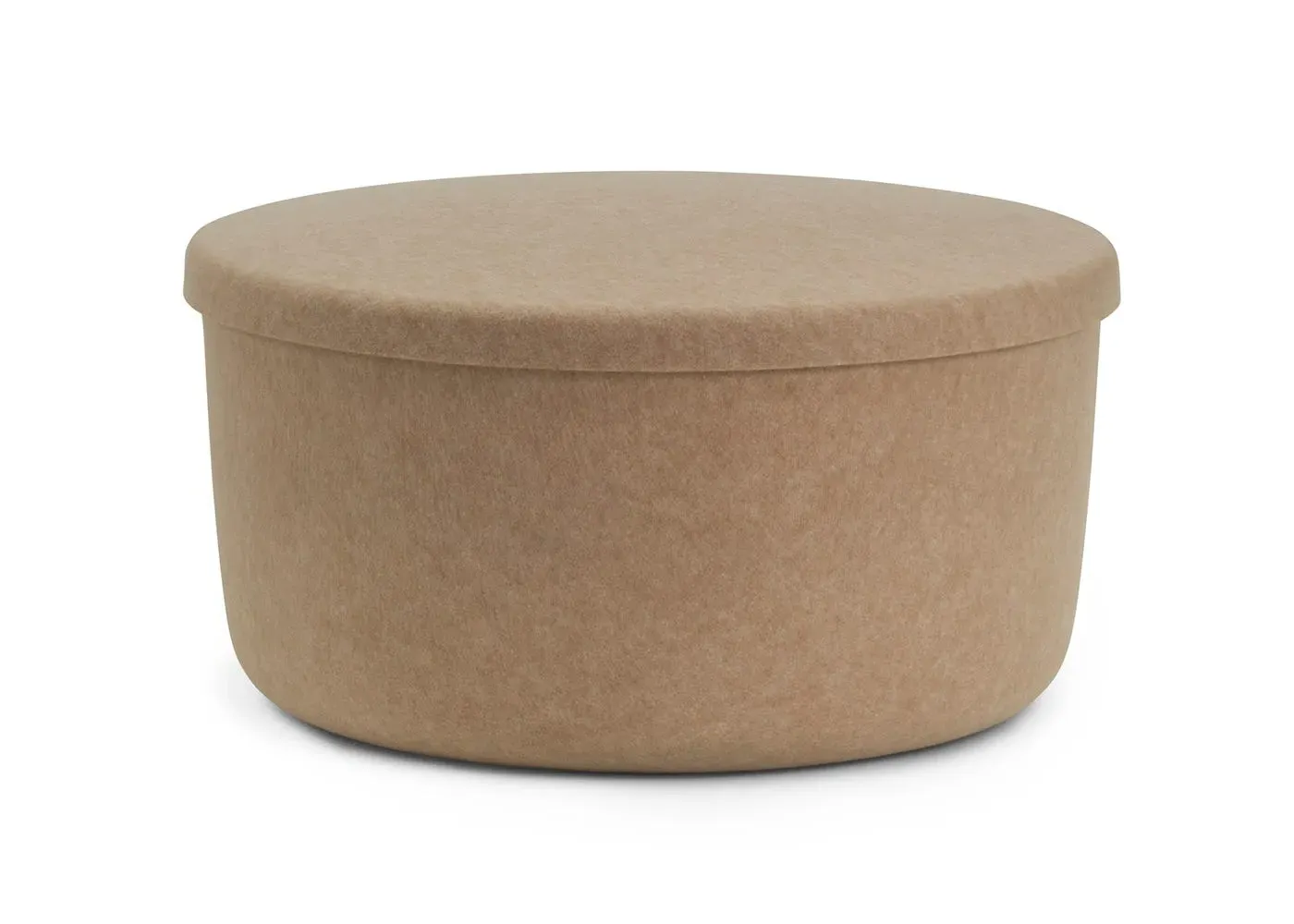 Large Storage Pouf with Lid - Sand