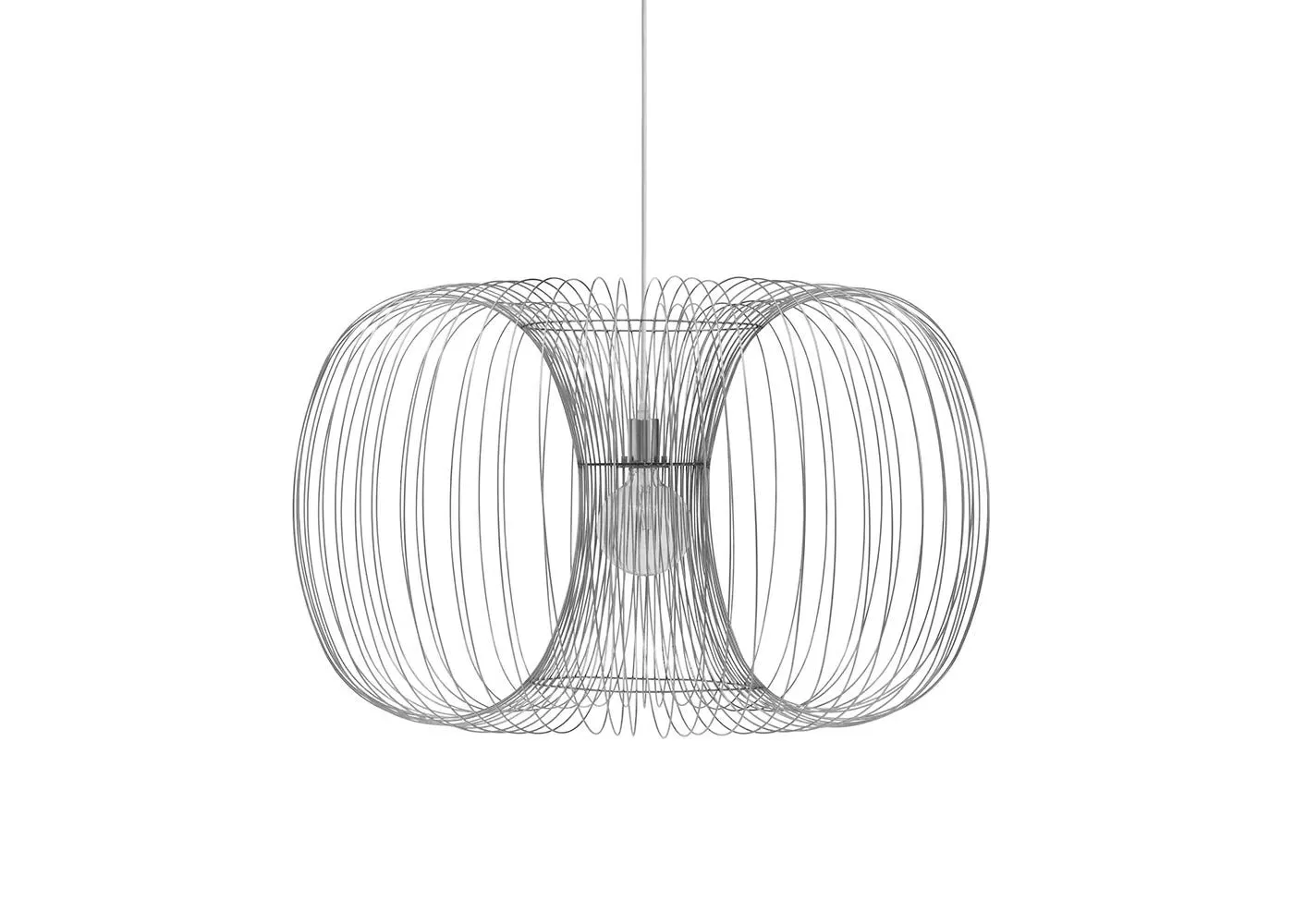 Medium Pendant Light Coil Design - Silver, Metal image