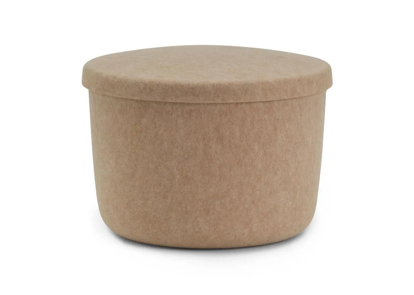 Small Storage Pouf with Lid - Cream