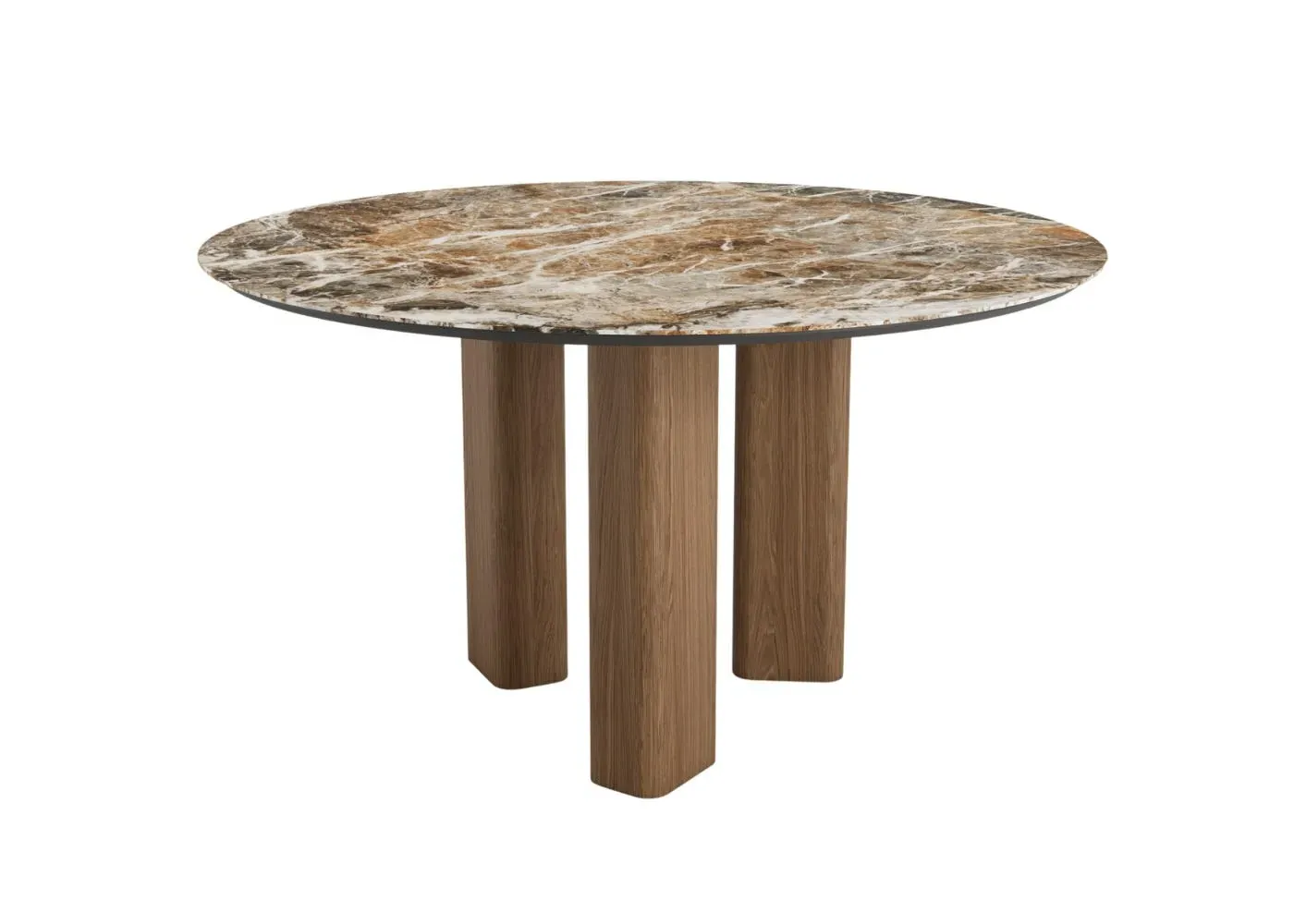 Round Dining Table with Pillar Base - Walnut image