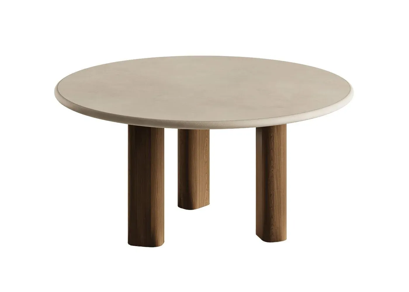 Round Dining Table with Pillar Base - Walnut