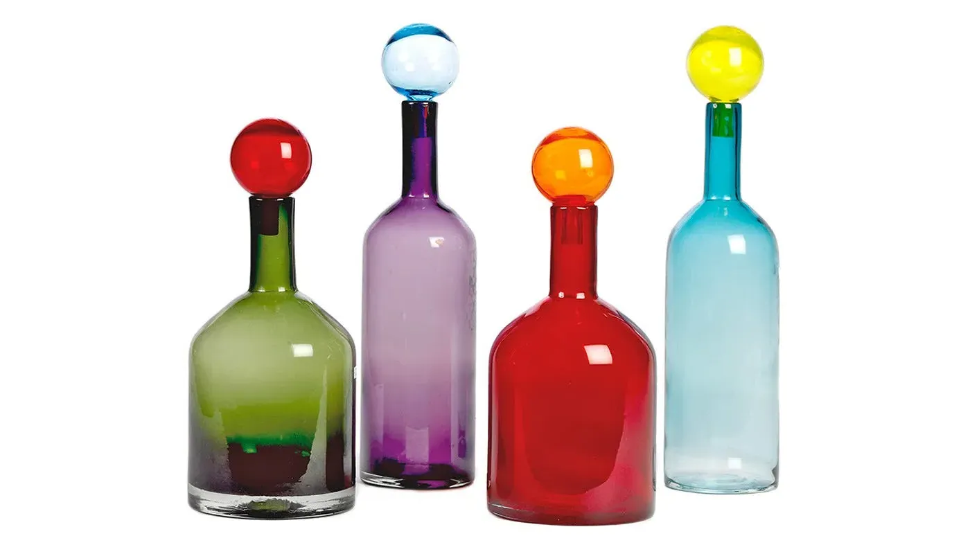 4-Piece Bottle Set with Stoppers - Multi, Glass image