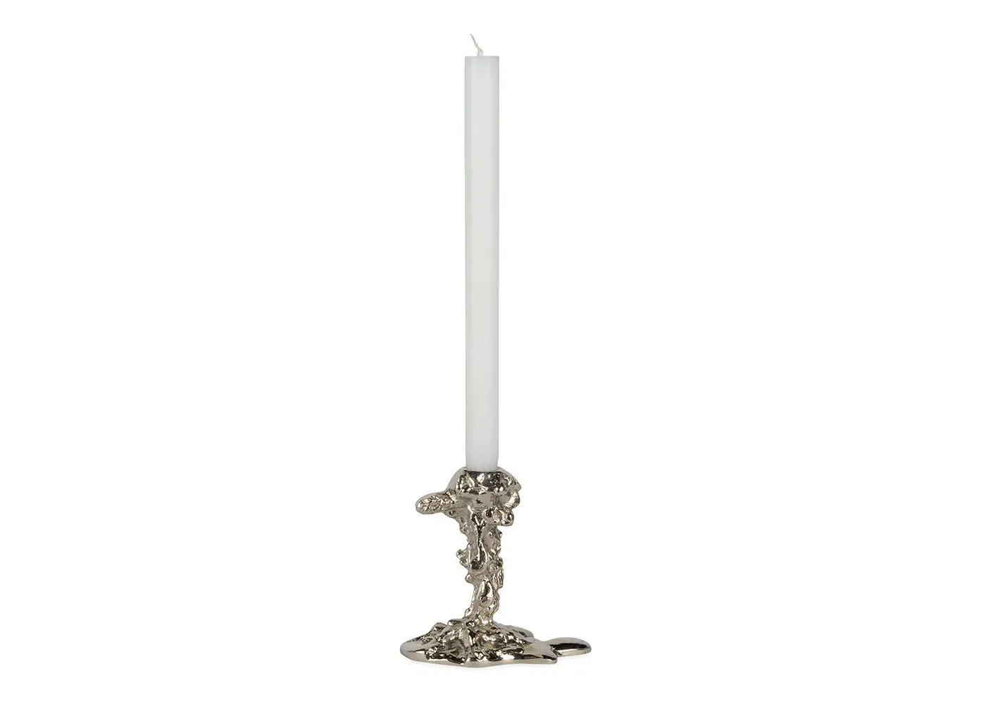 Small Drip Candle Holder - Silver