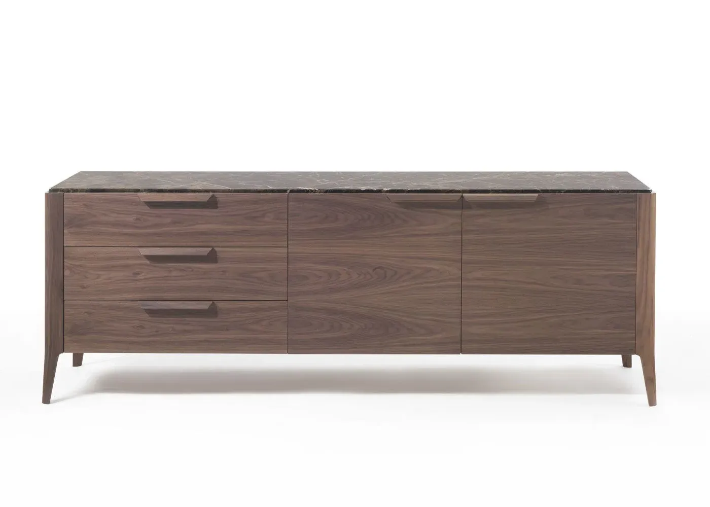 3-Door Sideboard with Drawers - Walnut, Marble image