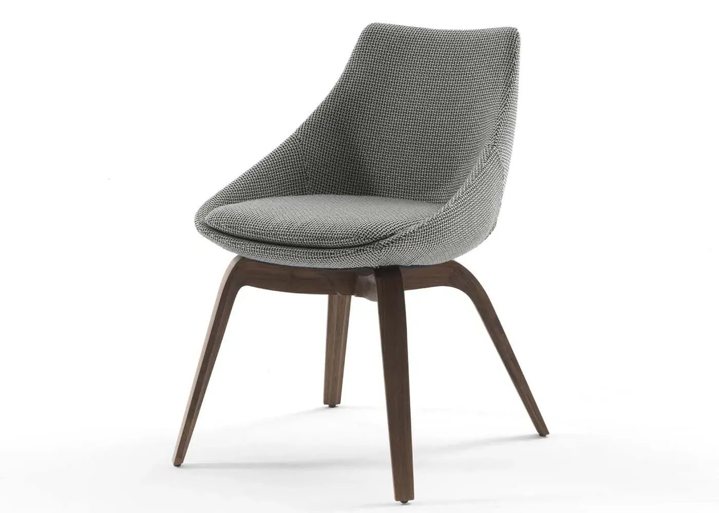 Dining Chair - Grey, Walnut