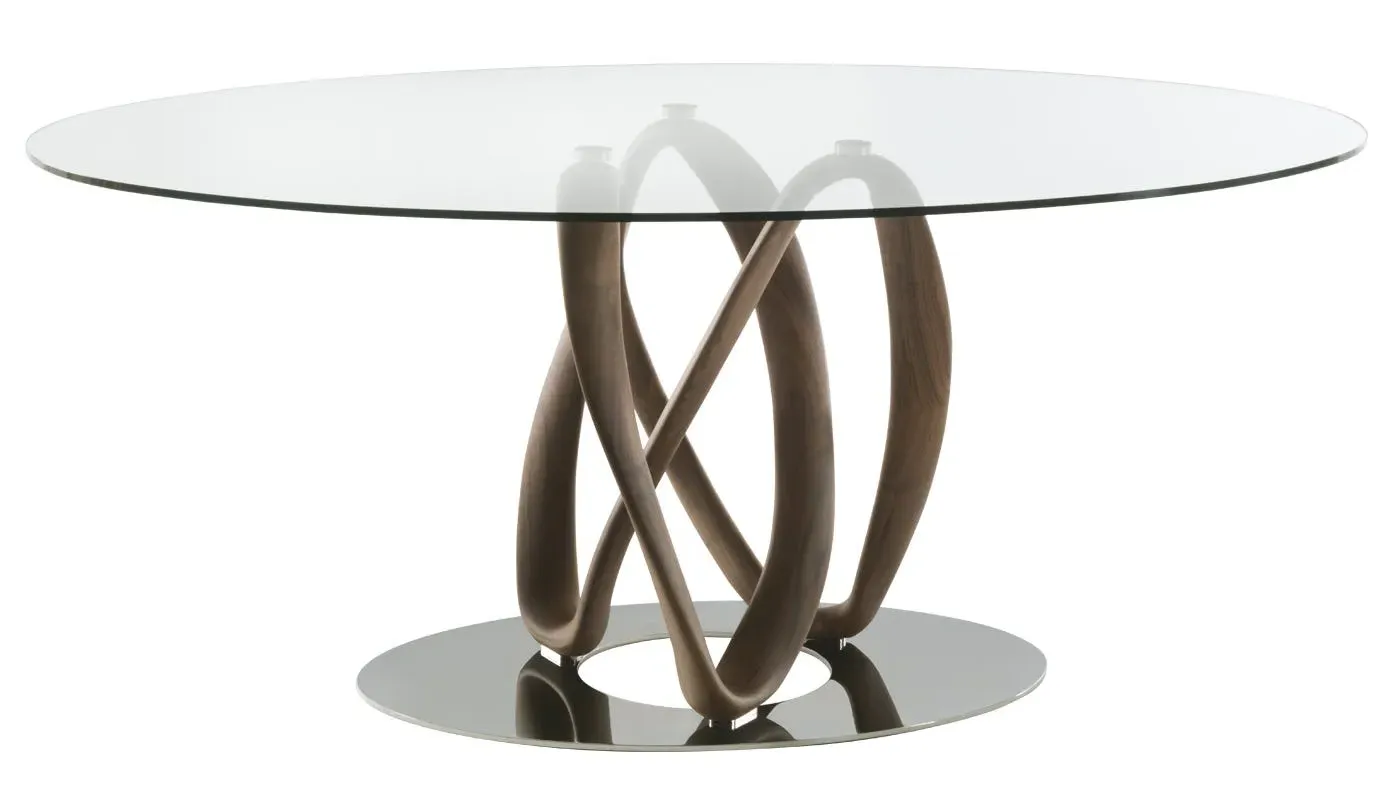 Elliptical Dining Table - Dark Wood, Walnut
