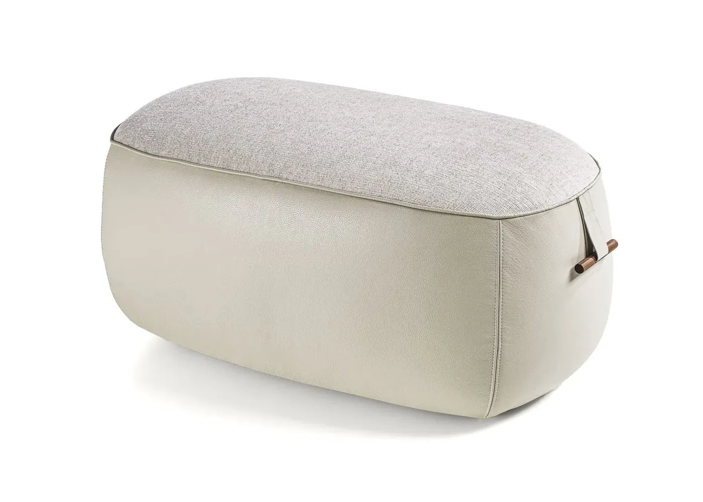 Medium Pouf - Cream, Leather