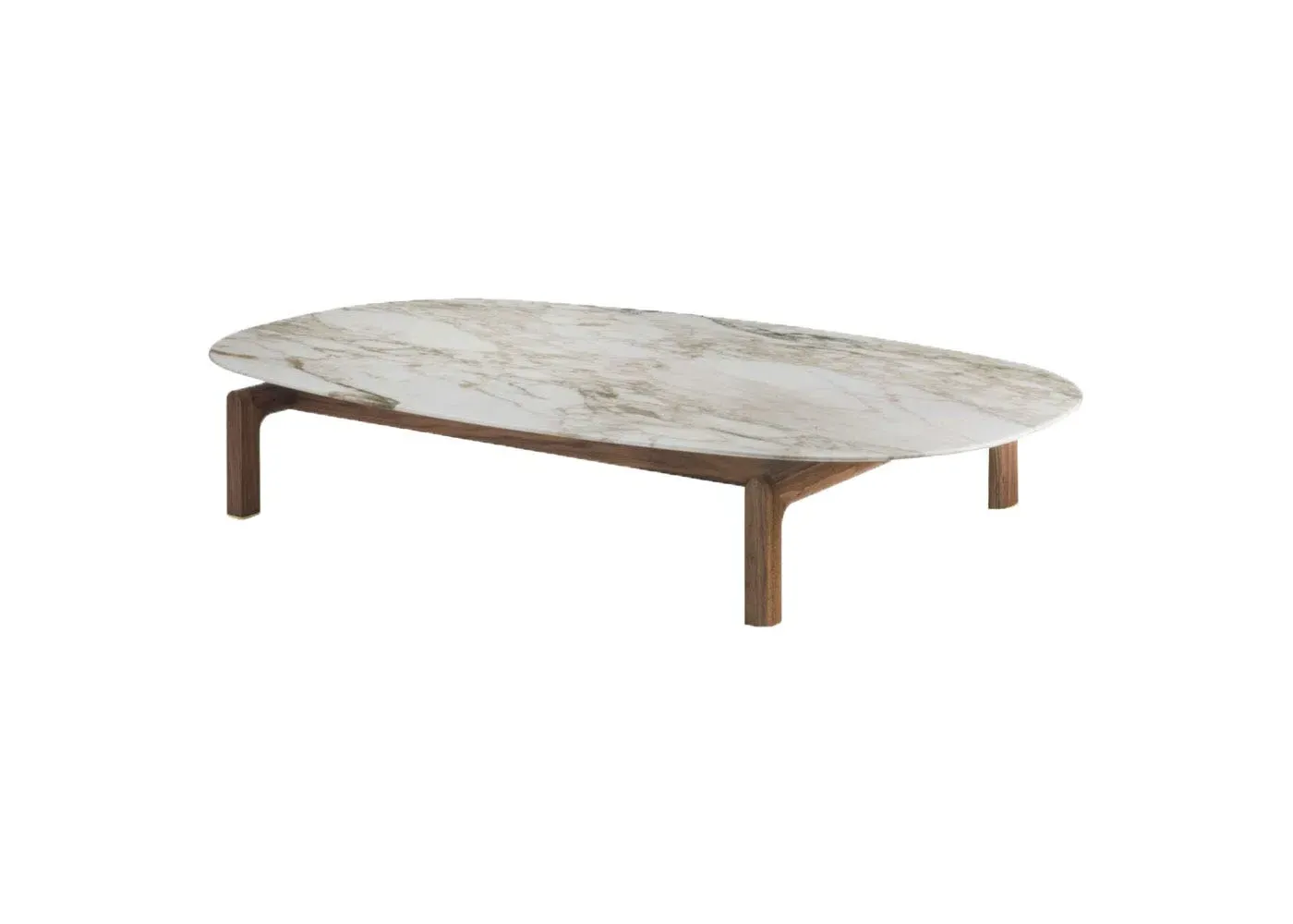 Oval Coffee Table - White, Walnut
