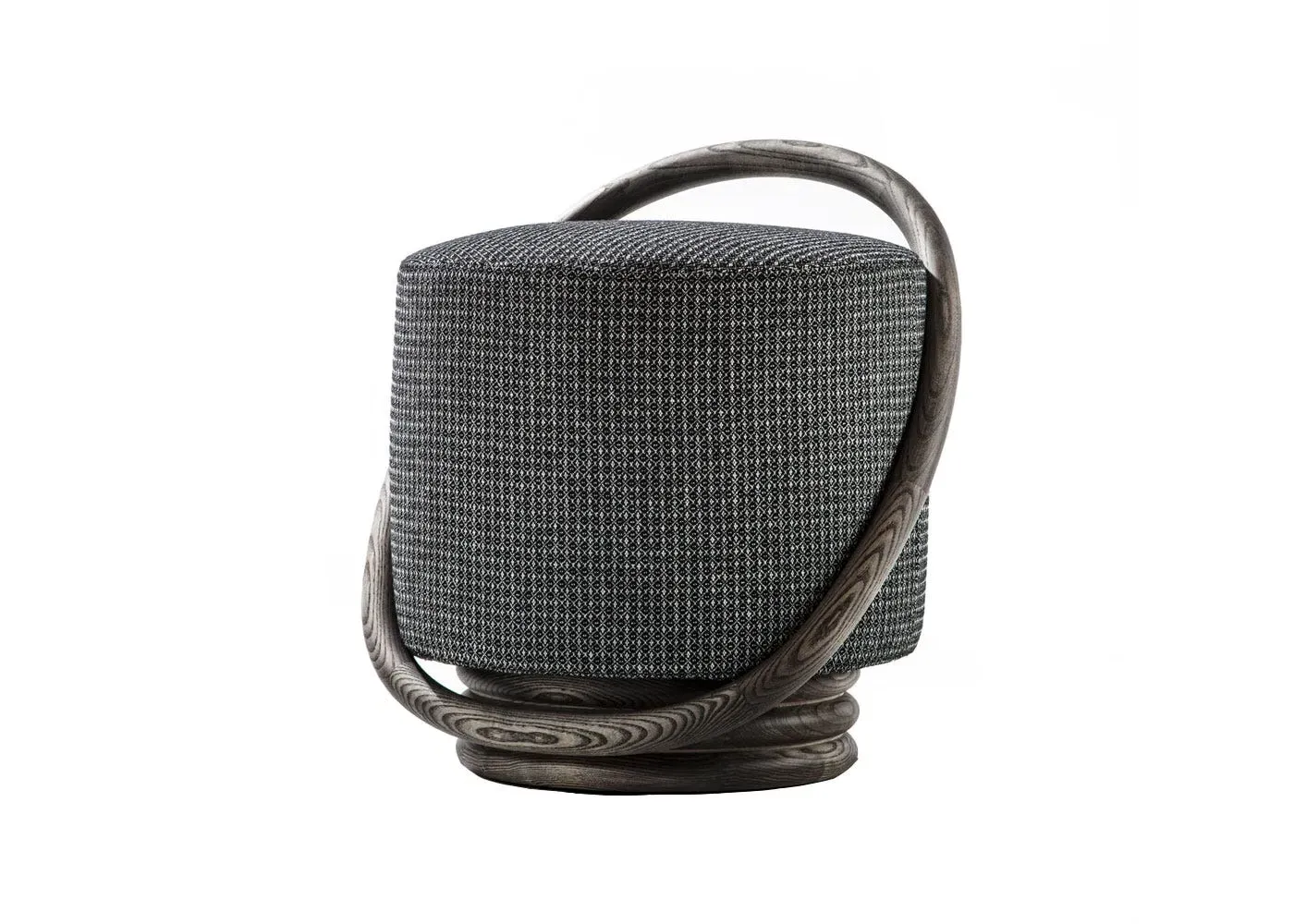 Round Pouf - Grey, Fabric image