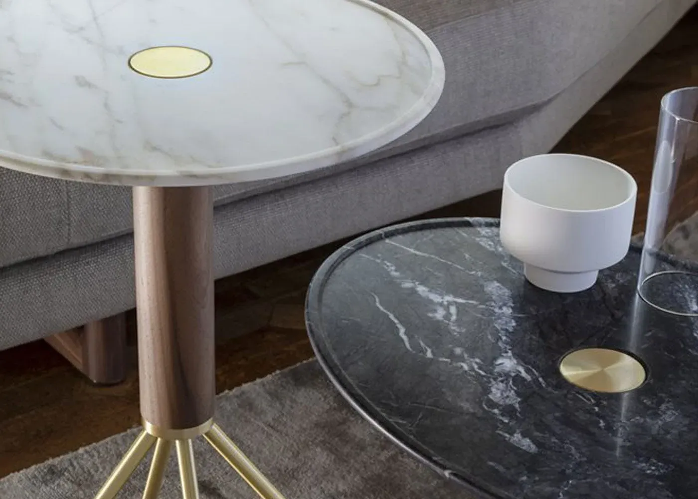 Round Side Table - White