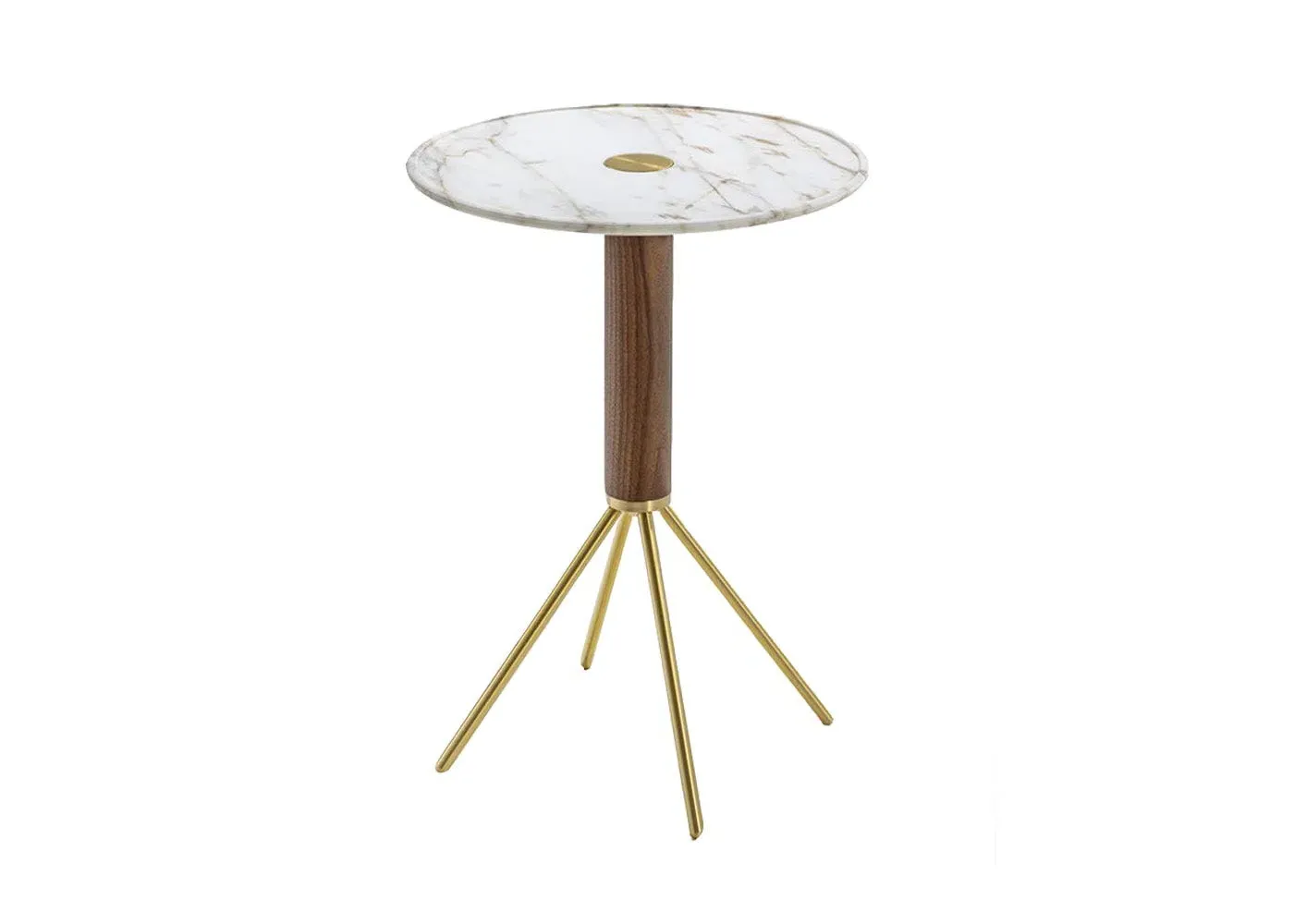 Round Side Table - White Calacatta Gold, Marble image