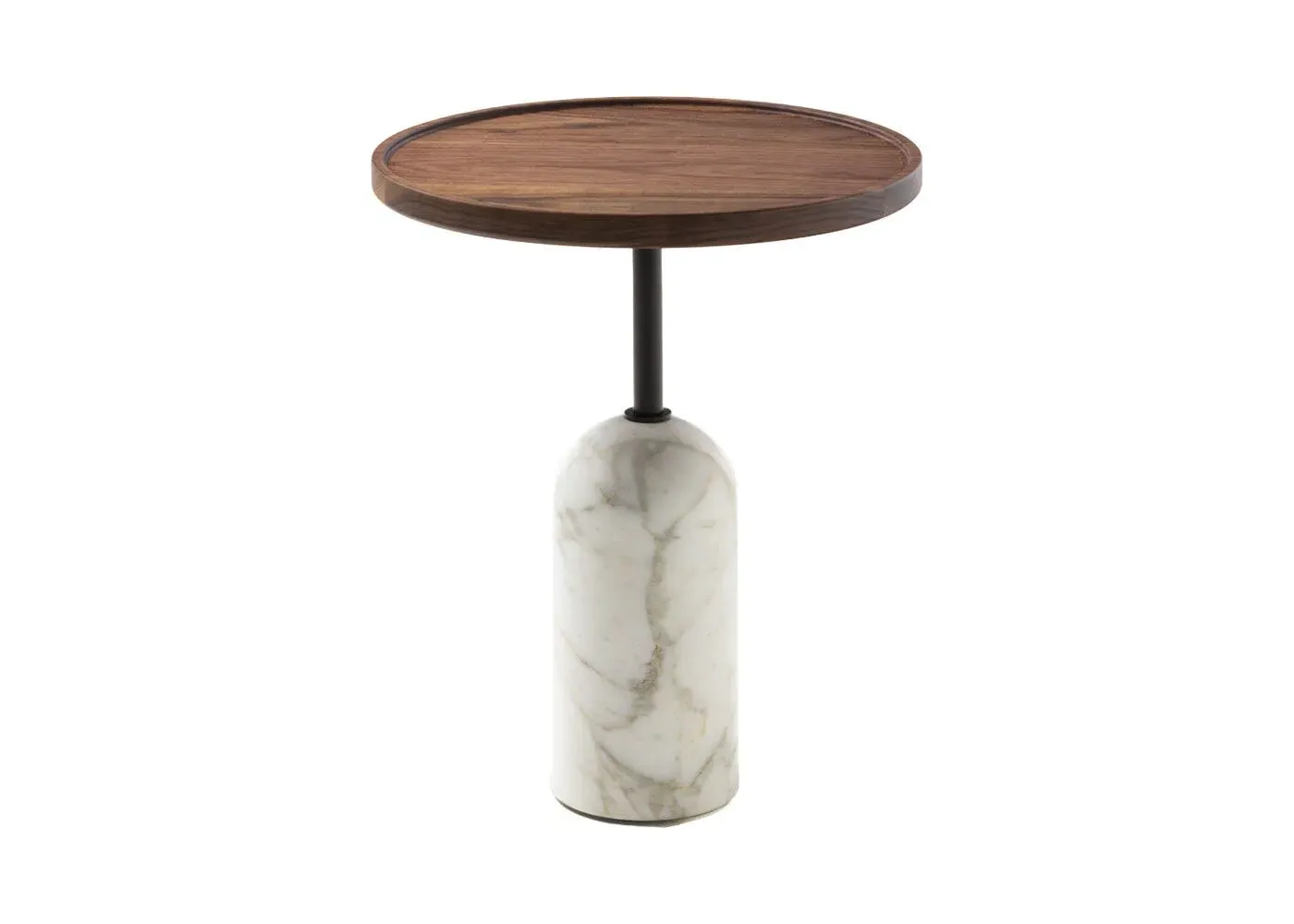 Round Side Table - White, Carrara Base image