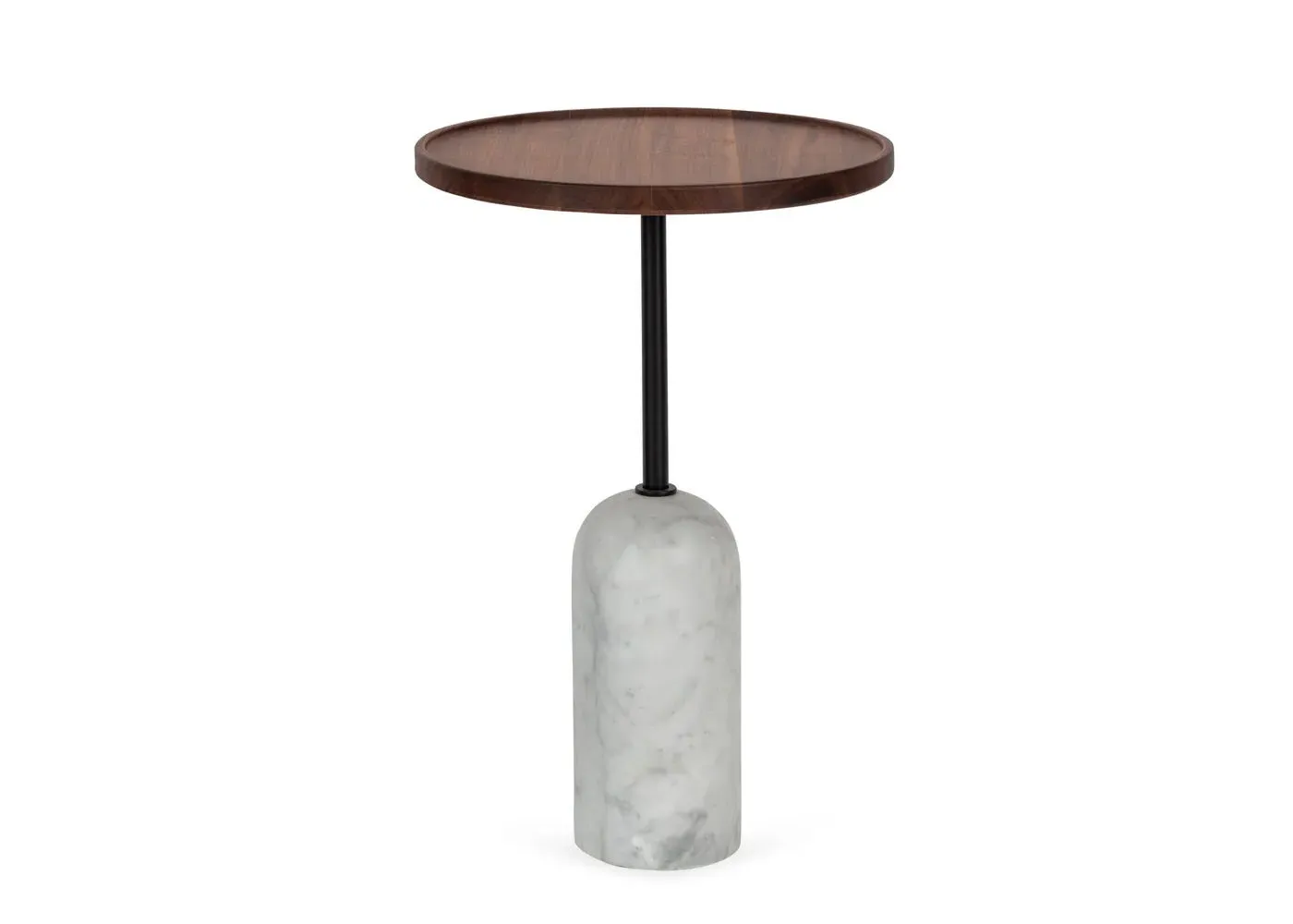 Round Side Table - White, Carrara Marble