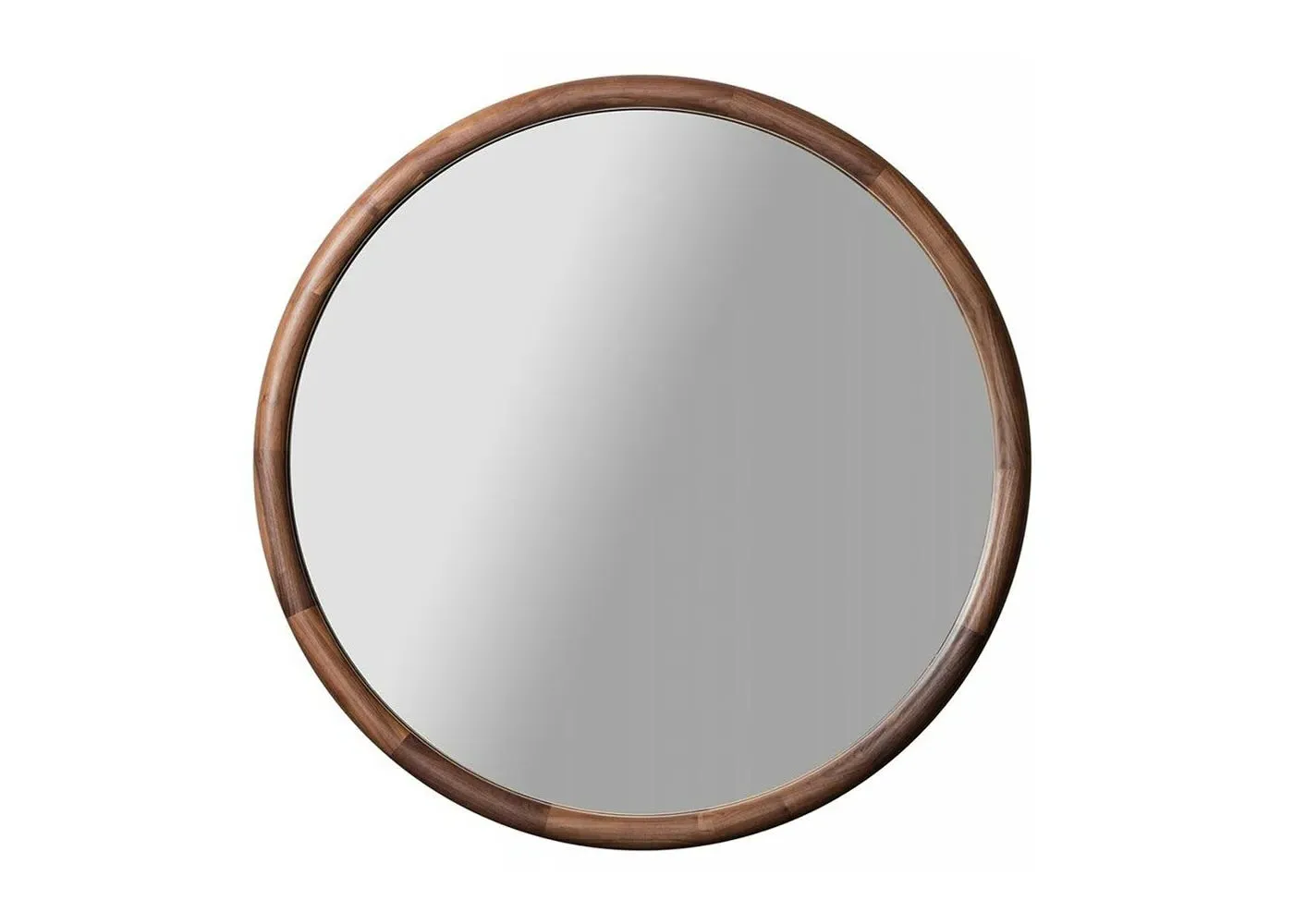 Round Wall Mirror - Dark Wood, Walnut image