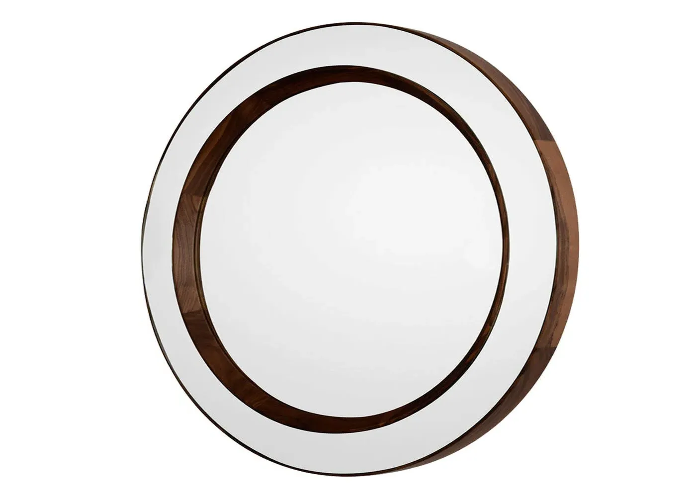 Round Wall Mirror - Dark Wood, Walnut image