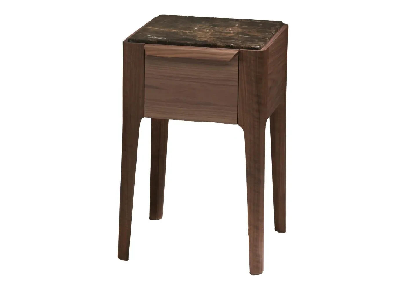 Small Bedside Table with Marble Top - Walnut image