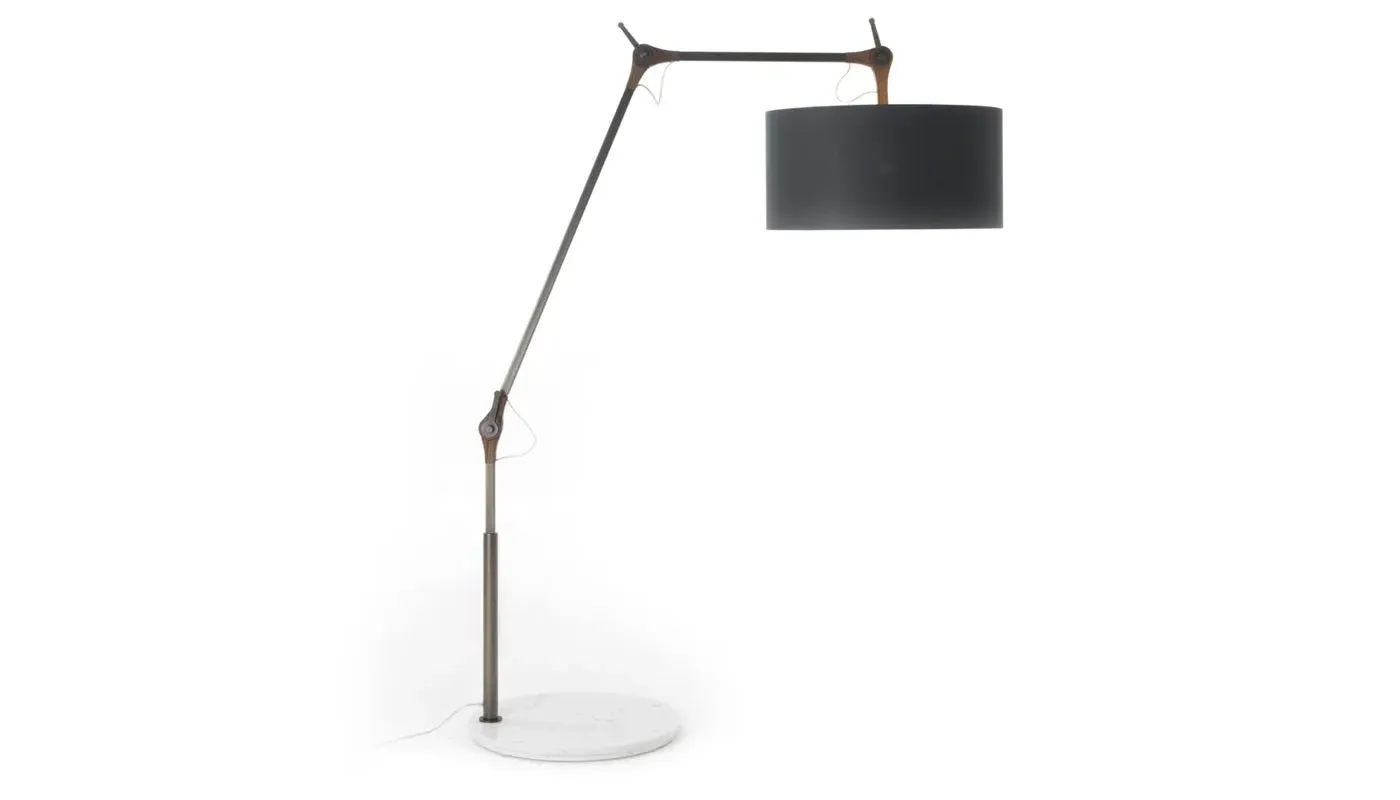 Small Floor Lamp Adjustable - Grey, Walnut image