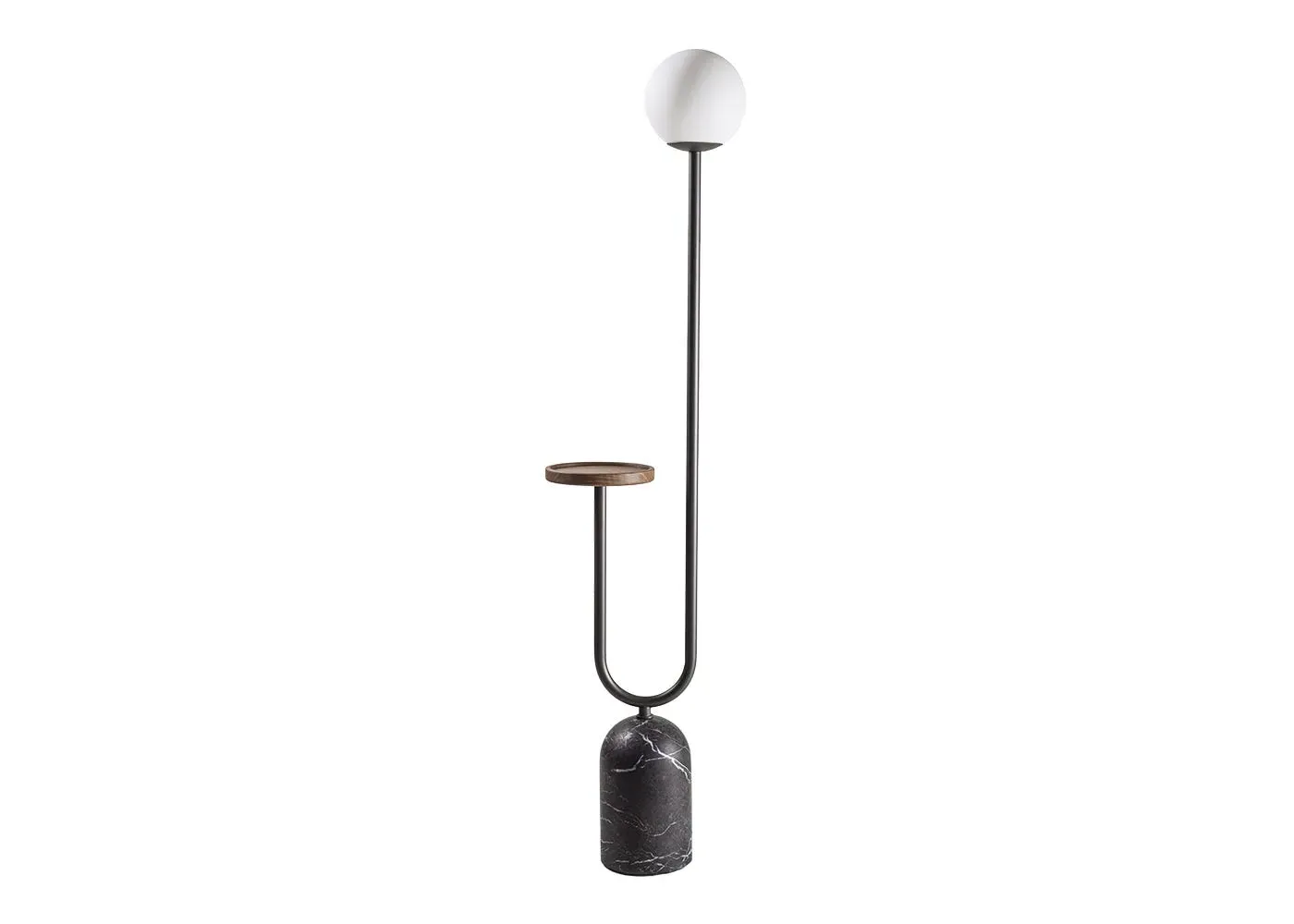 Totem Floor Lamp with Table - Black image