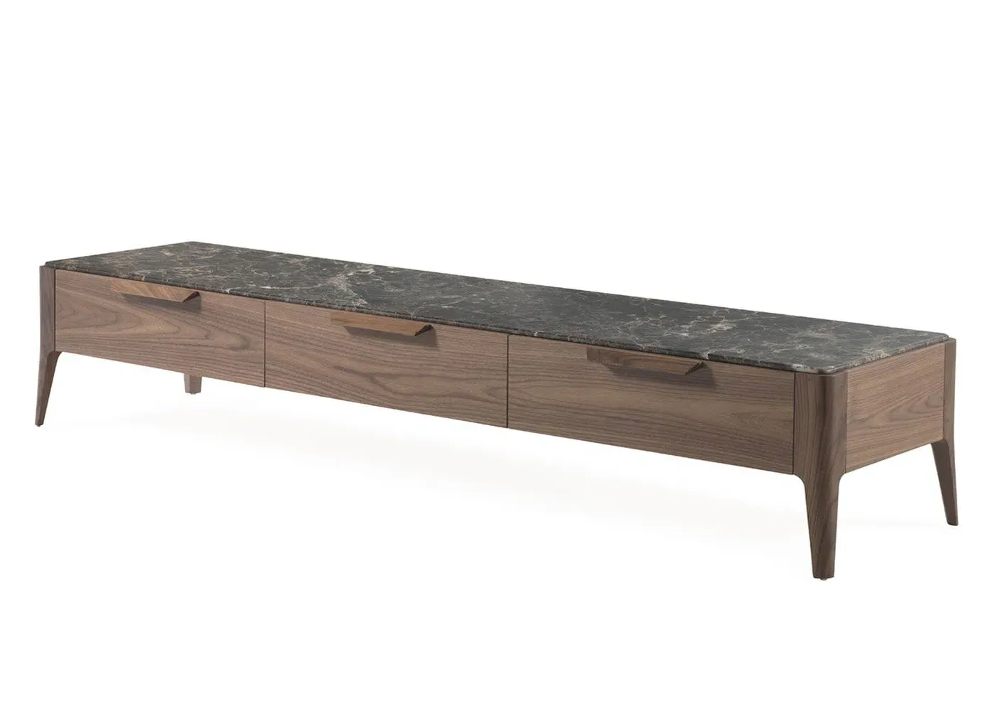 TV Unit with Marble Top - Walnut, Canaletta image