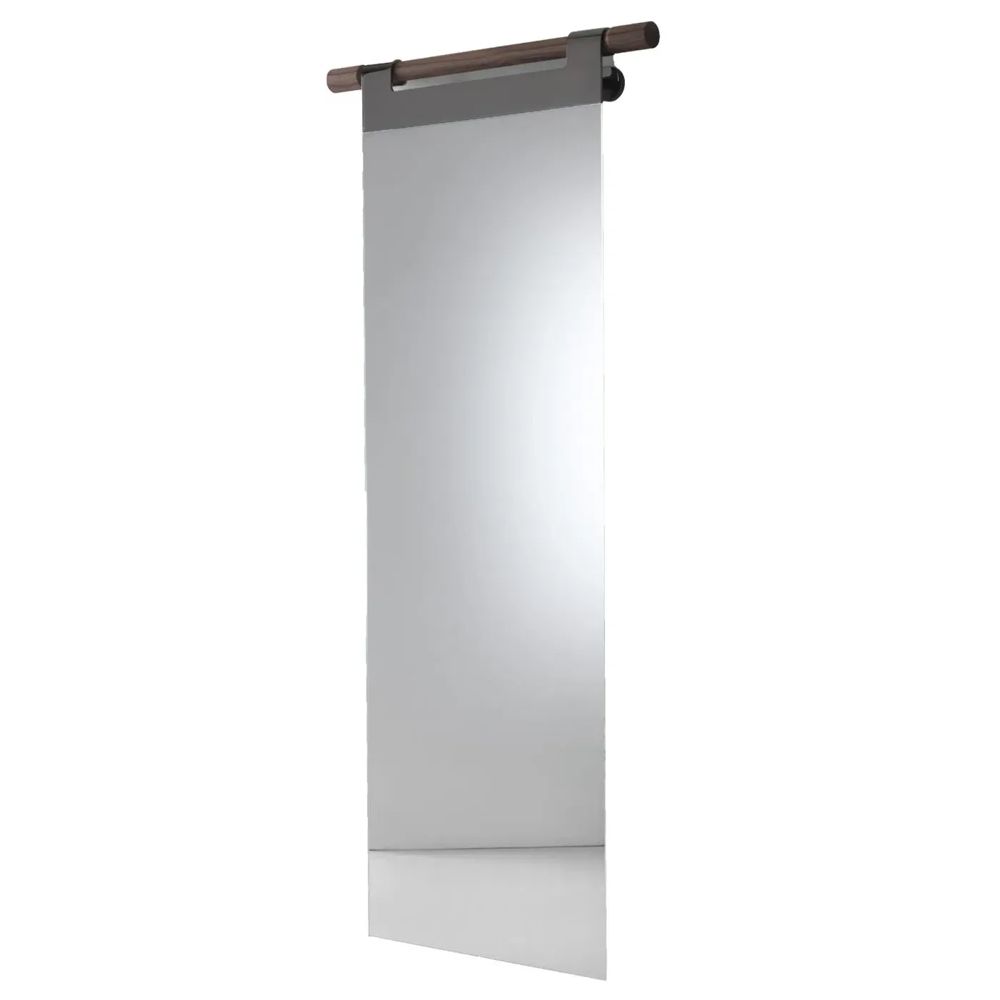 Wall Mirror with Hook - Clear, Walnut image