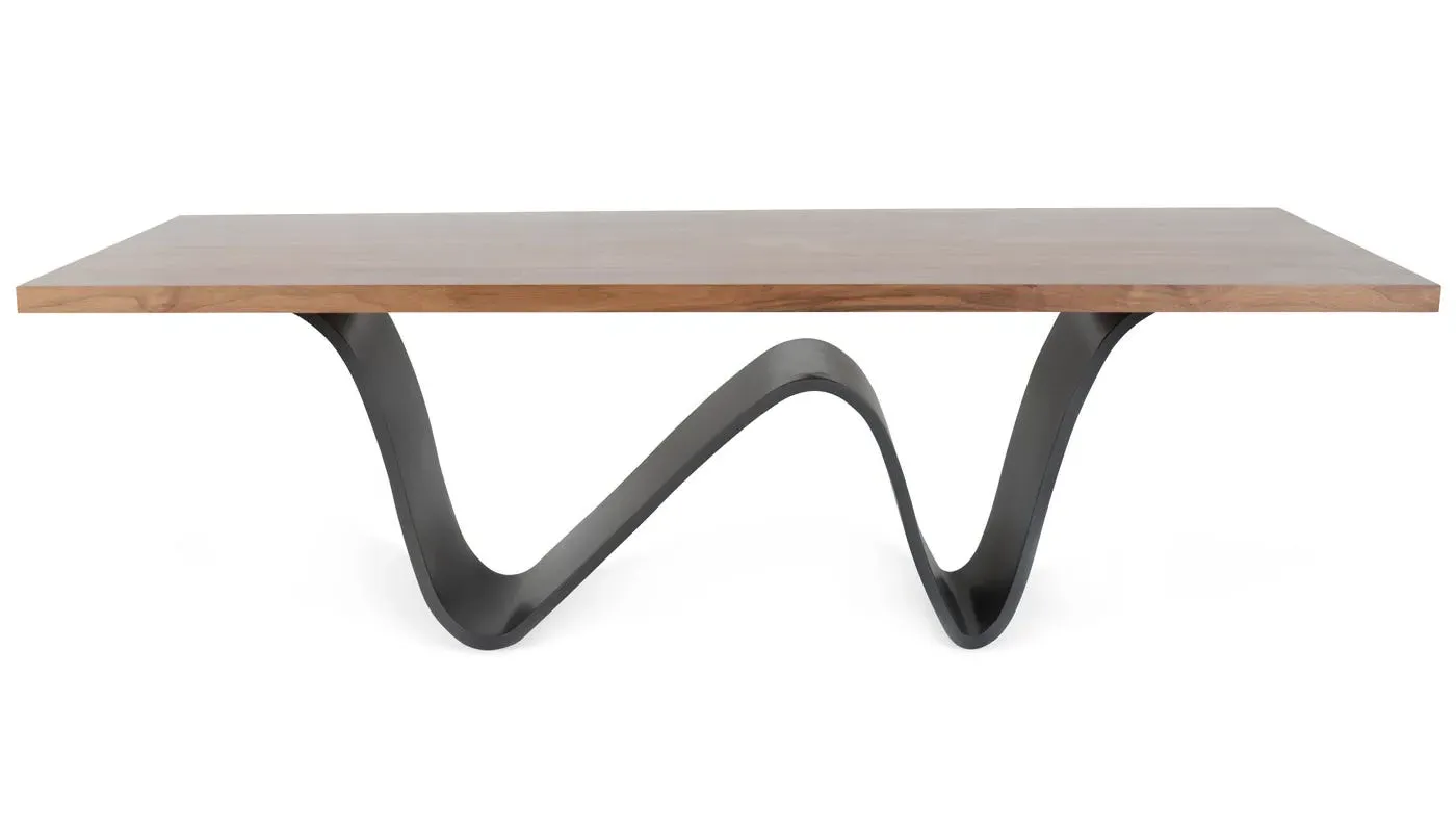 8-10 Seater Dining Table Wave Base - Walnut image