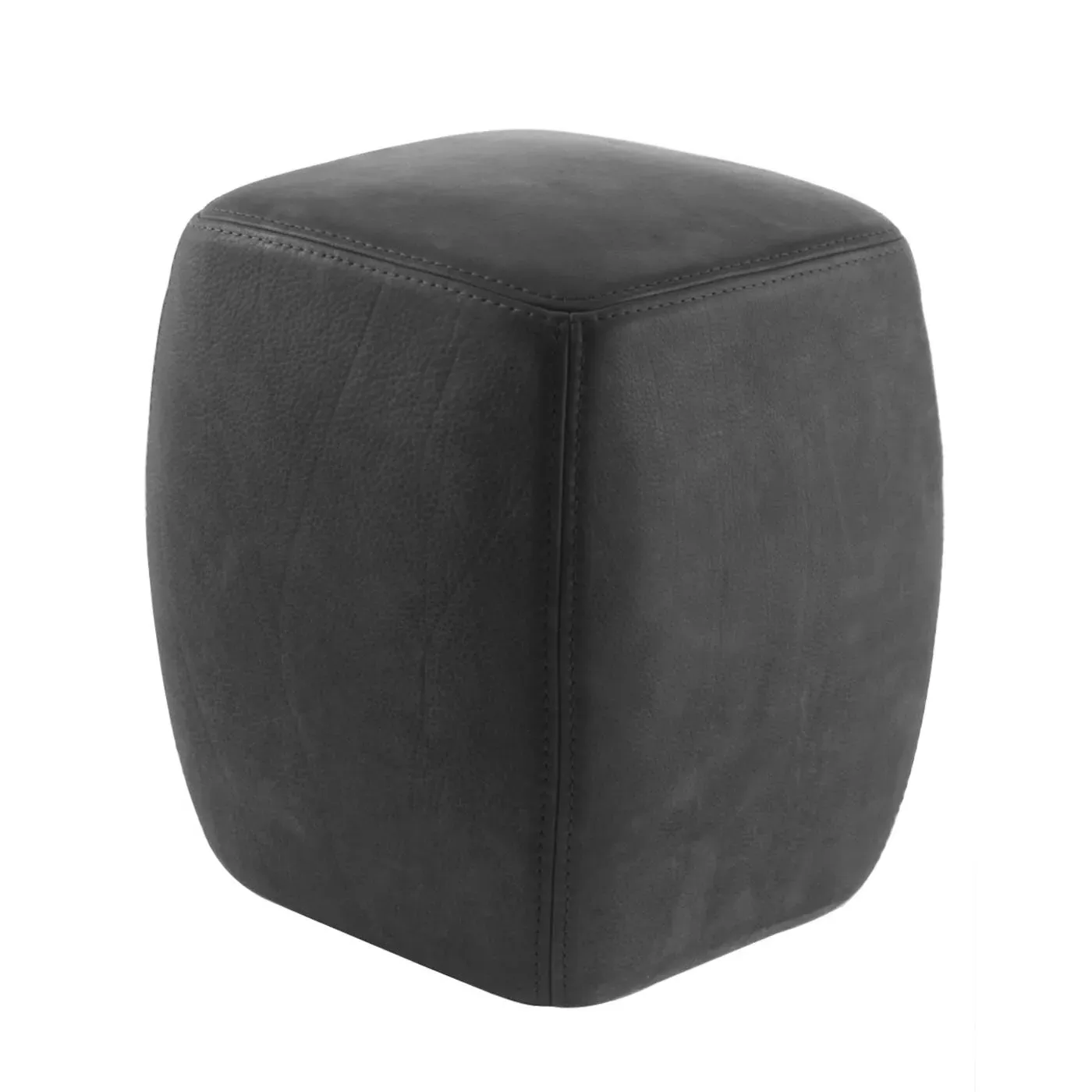 Betty Pouf with Cushioning - Black, Leather image