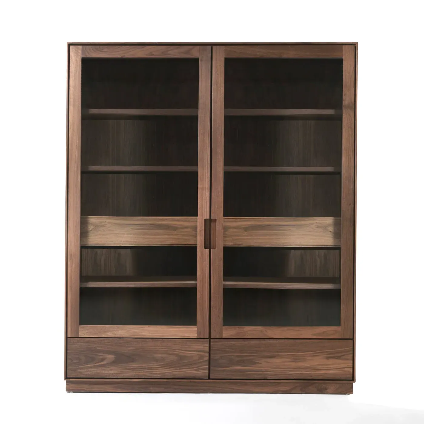 Cabinet with Glass Doors - Dark Wood, Walnut