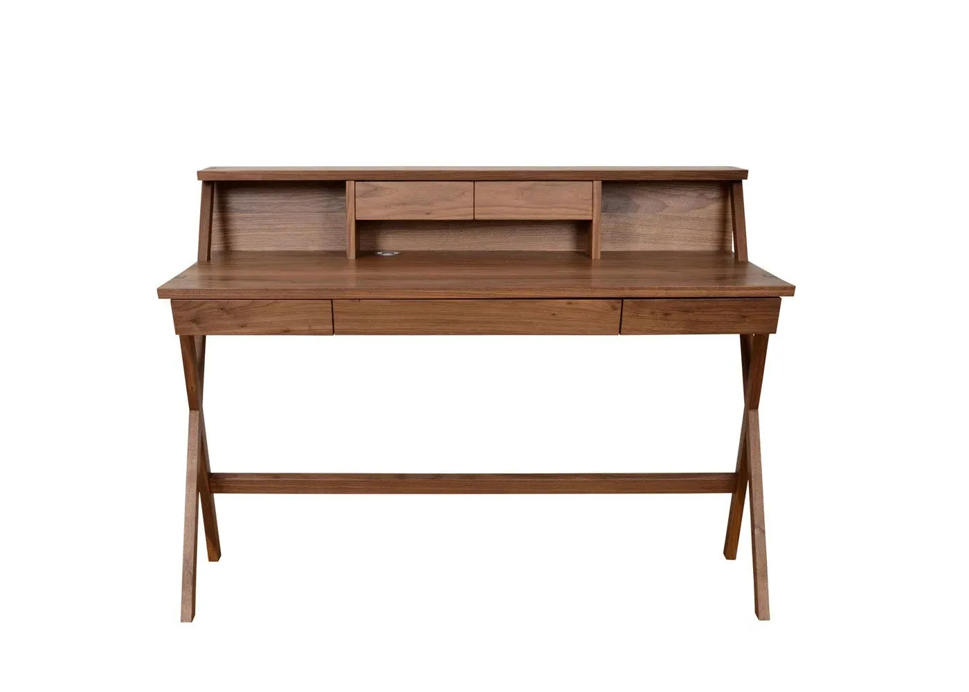 Desk with 3 Drawers - Dark Wood, Walnut image