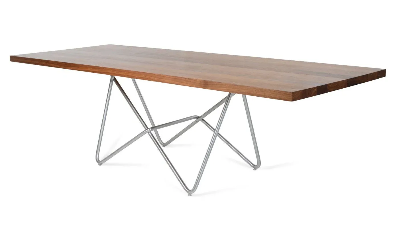 Dining Table with Metal Base - Walnut image