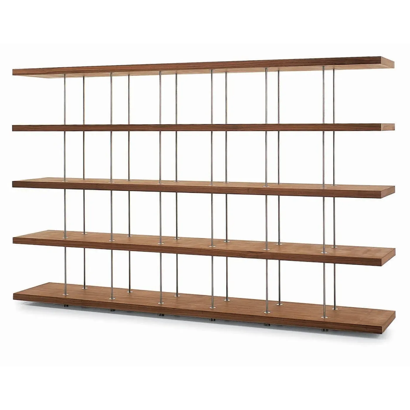 Grid Bookshelf with Metal Frame - Walnut image