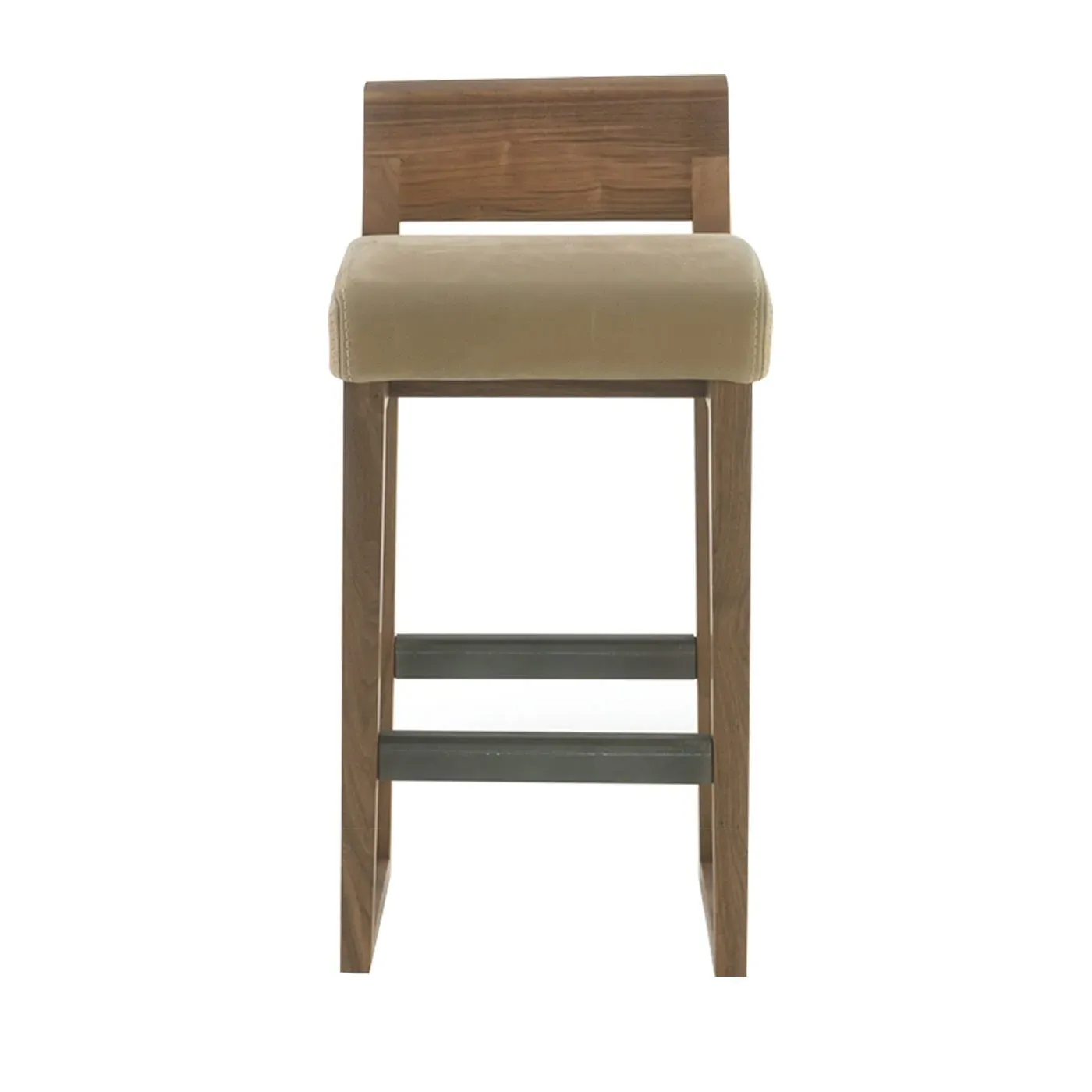 Hi Bar Stool with Backrest - Olive, Nubuck Leather image