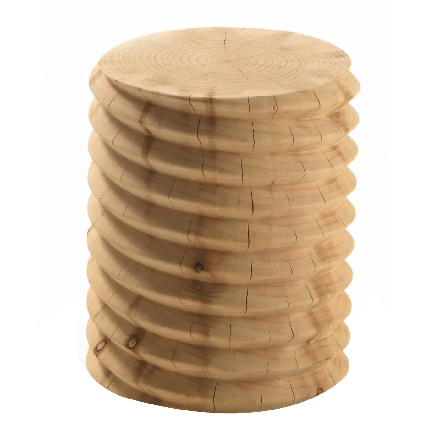 Hourglass Stool Hand-Carved - Light Wood, Cedar image