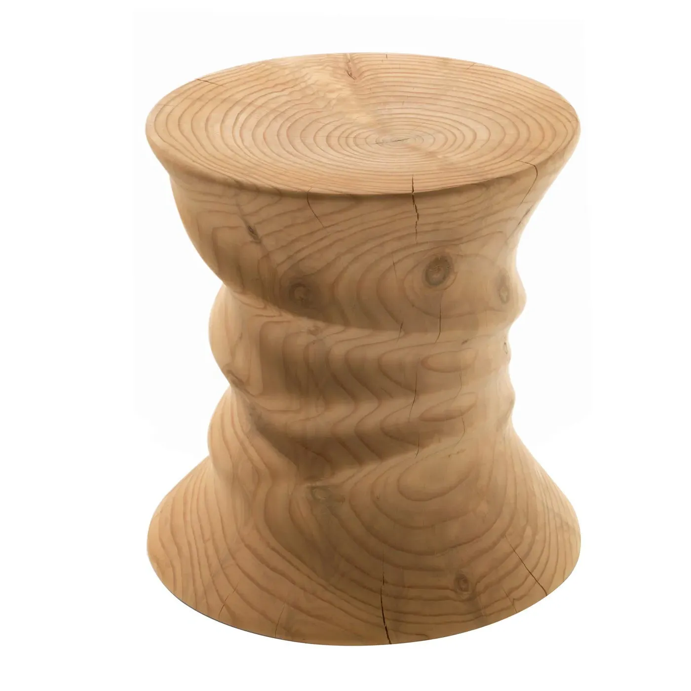 Spiral Stool Hand-Finished - Light Wood, Cedar image