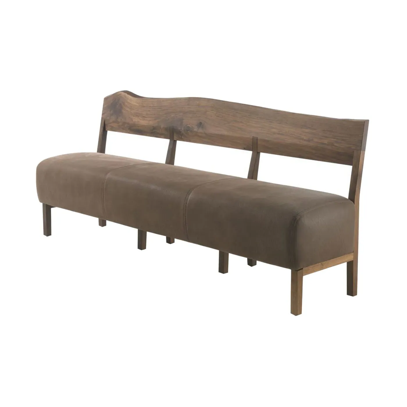 Upholstered Bench - Dark Brown, Leather image