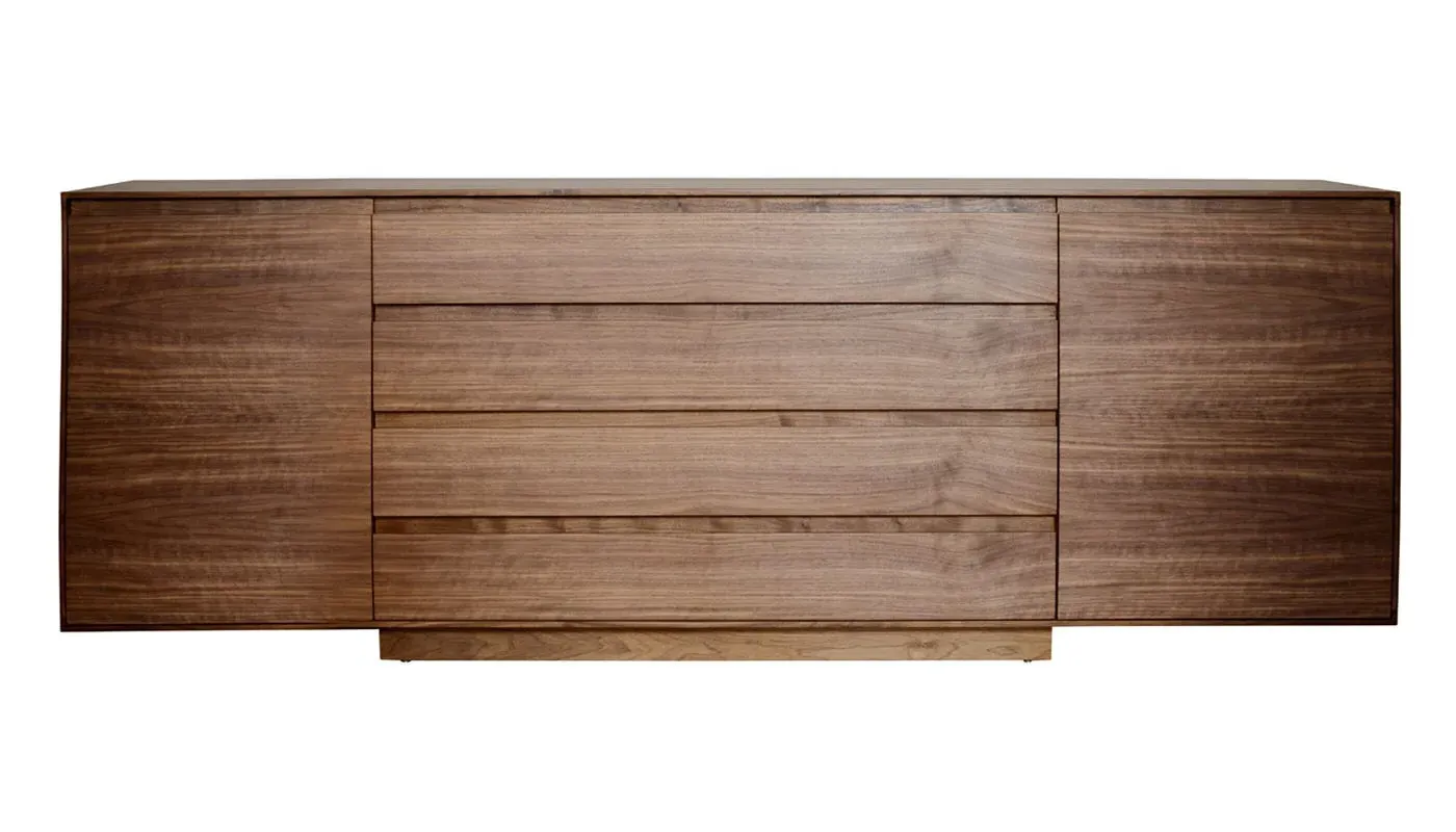 Wide Sideboard with Drawers - Dark Wood, Walnut image