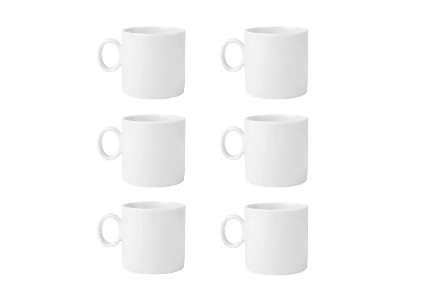 6-Piece Mug Set - White, Porcelain image