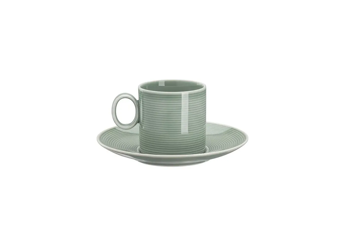 Breakfast Cup & Saucer Set - Green, Porcelain