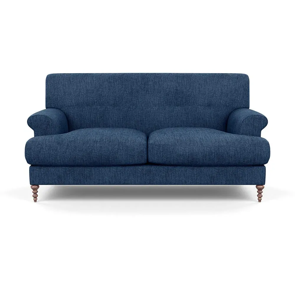 2-Seater Sofa with Feather Cushions - Blue, Fabric image