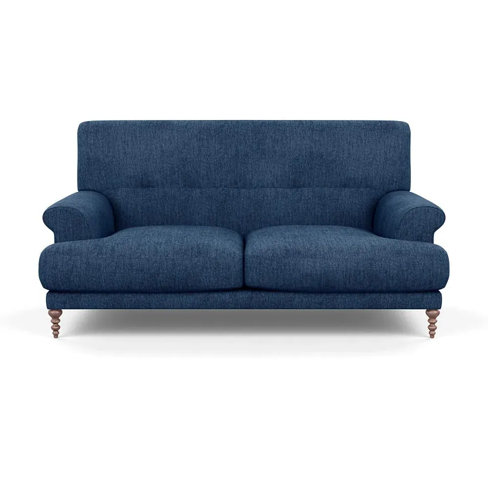2-Seater Sofa with Feather Cushions - Blue, Fabric image