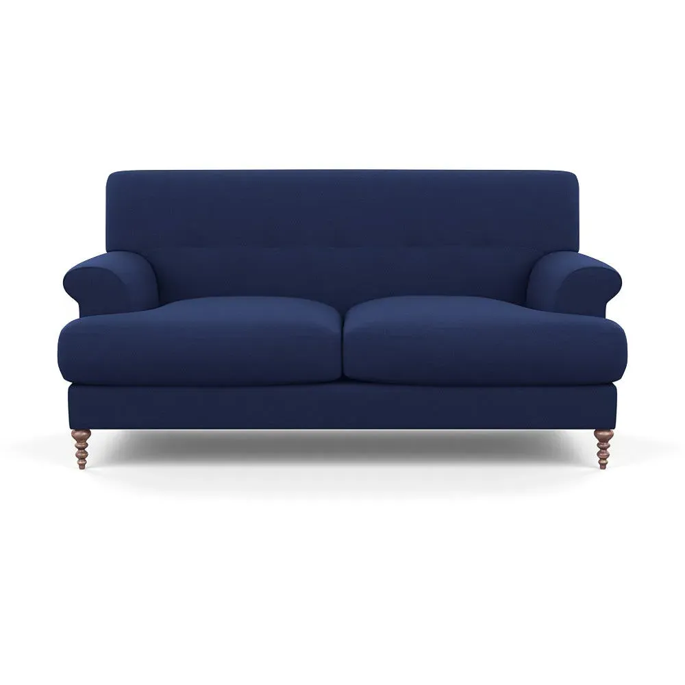 2-Seater Sofa with Feather Cushions - Blue, Wool