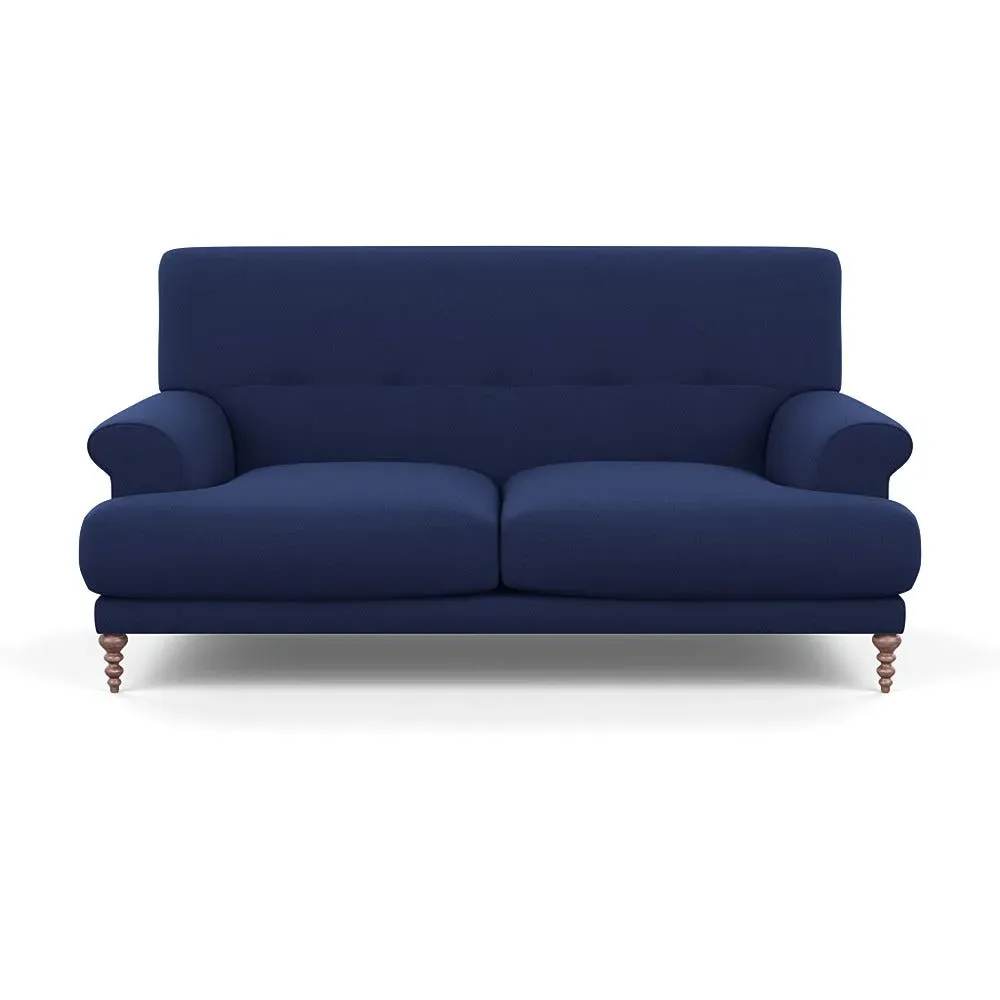 2-Seater Sofa with Feather Cushions - Blue, Wool