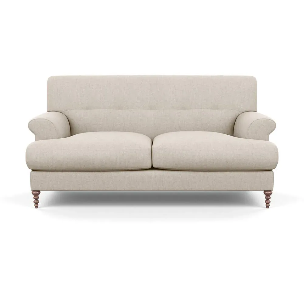 2-Seater Sofa with Feather Cushions - Natural, Fabric